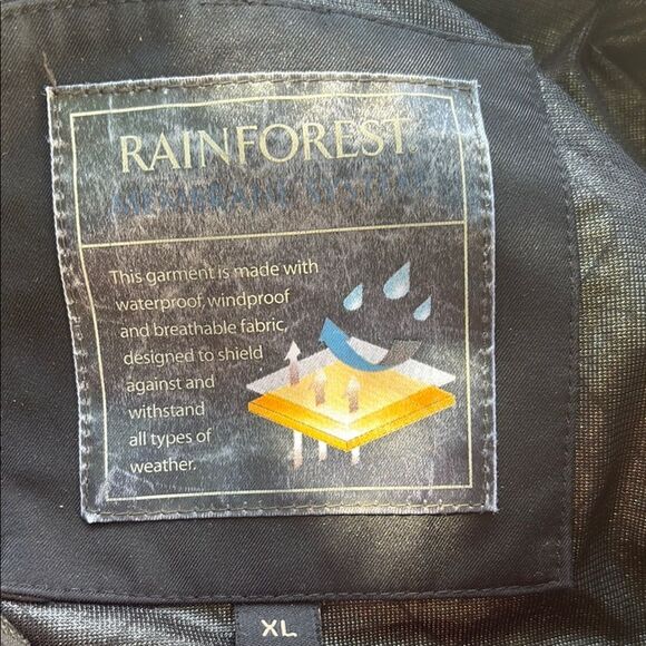 RAINFOREST Black Lined Raincoat XL - Picture 2 of 8